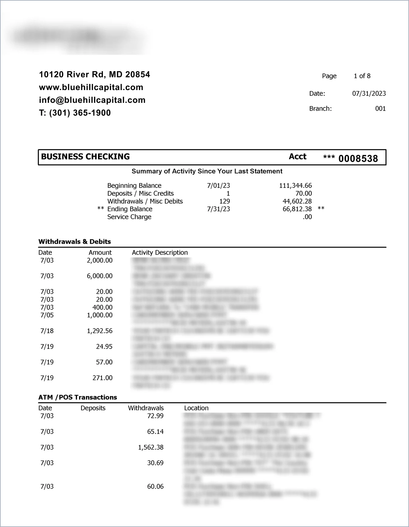 Sample: Account Statement