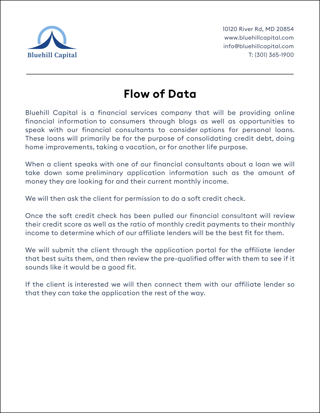 Sample: Flow of Data (written)