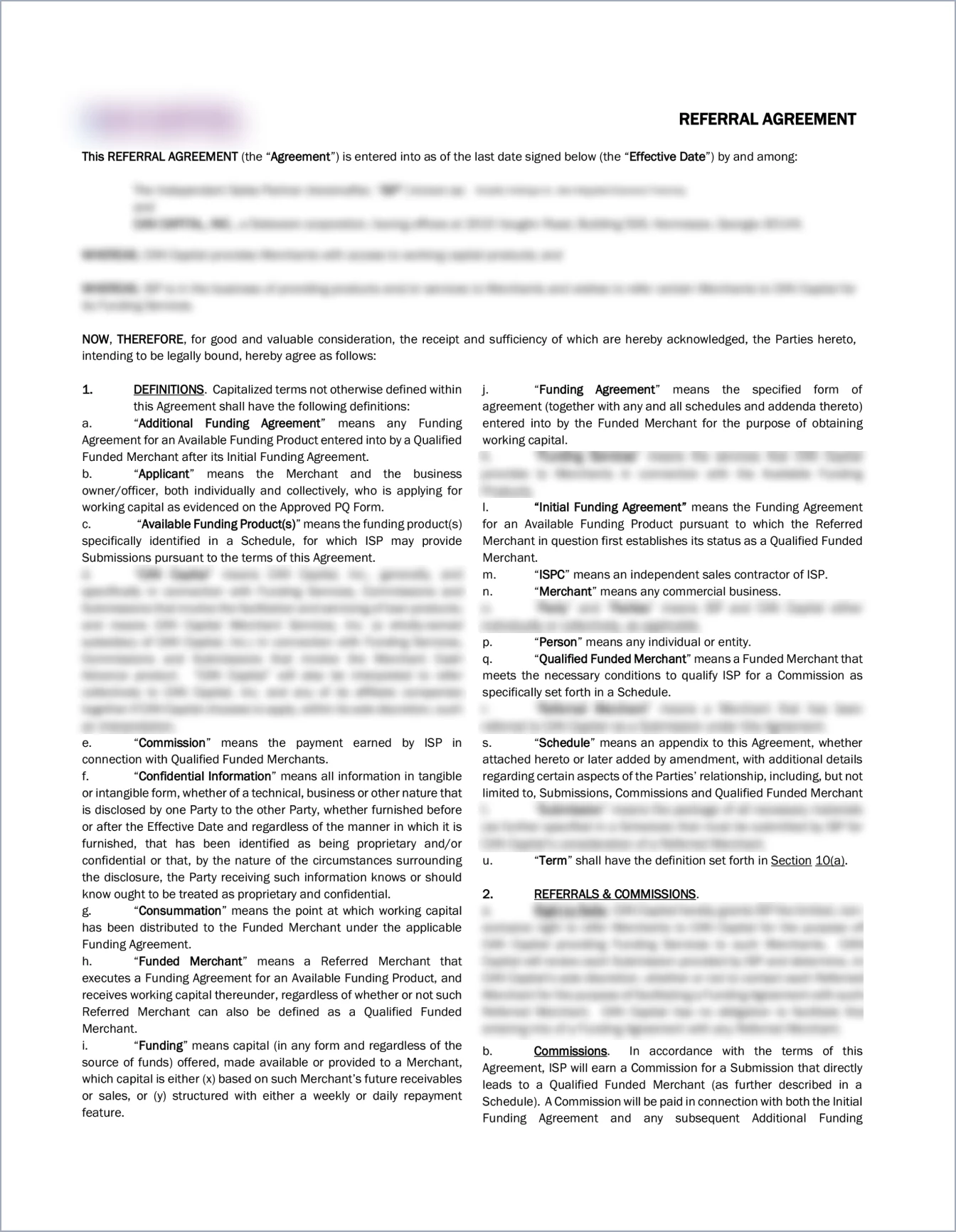 Sample: Referral Agreement