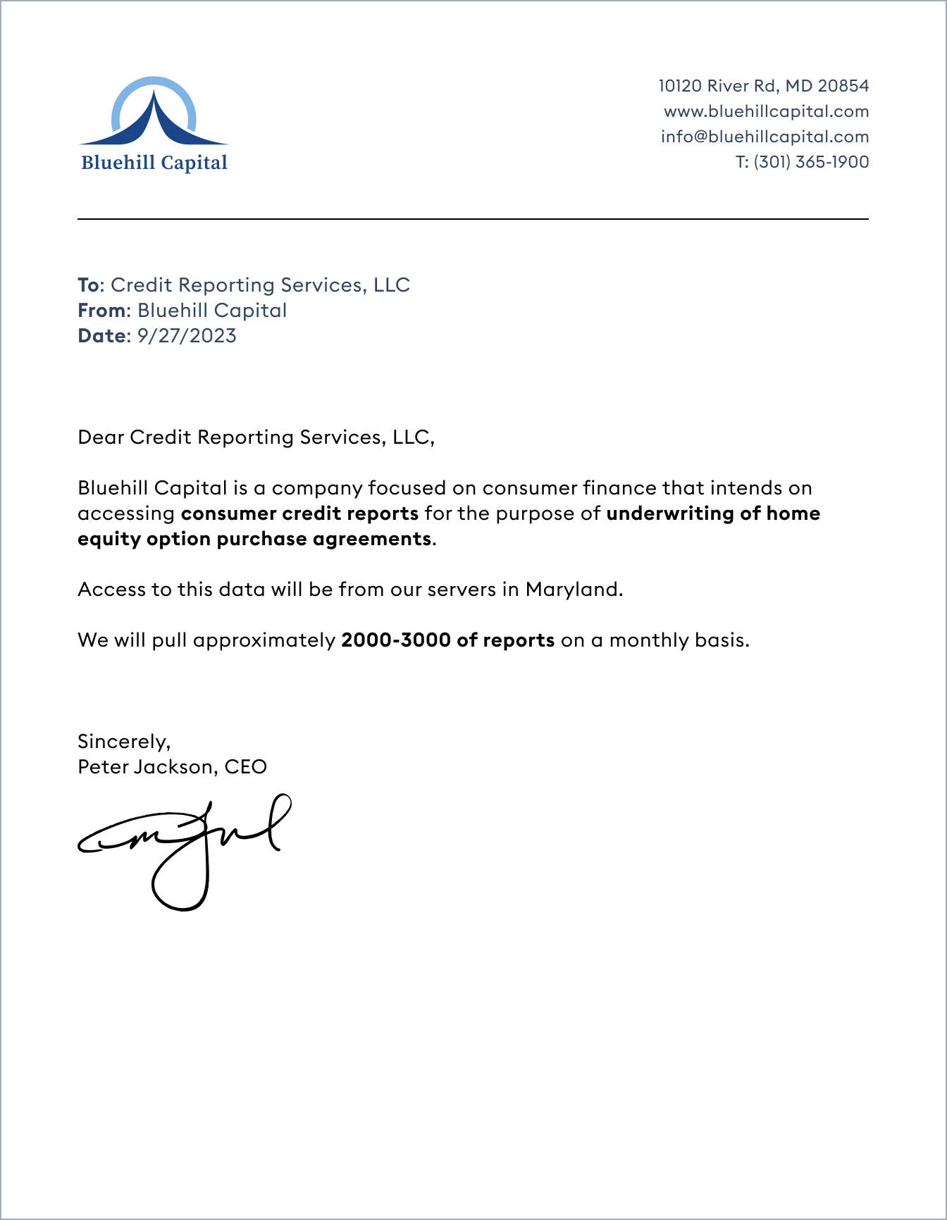 Sample: Letter of Intent