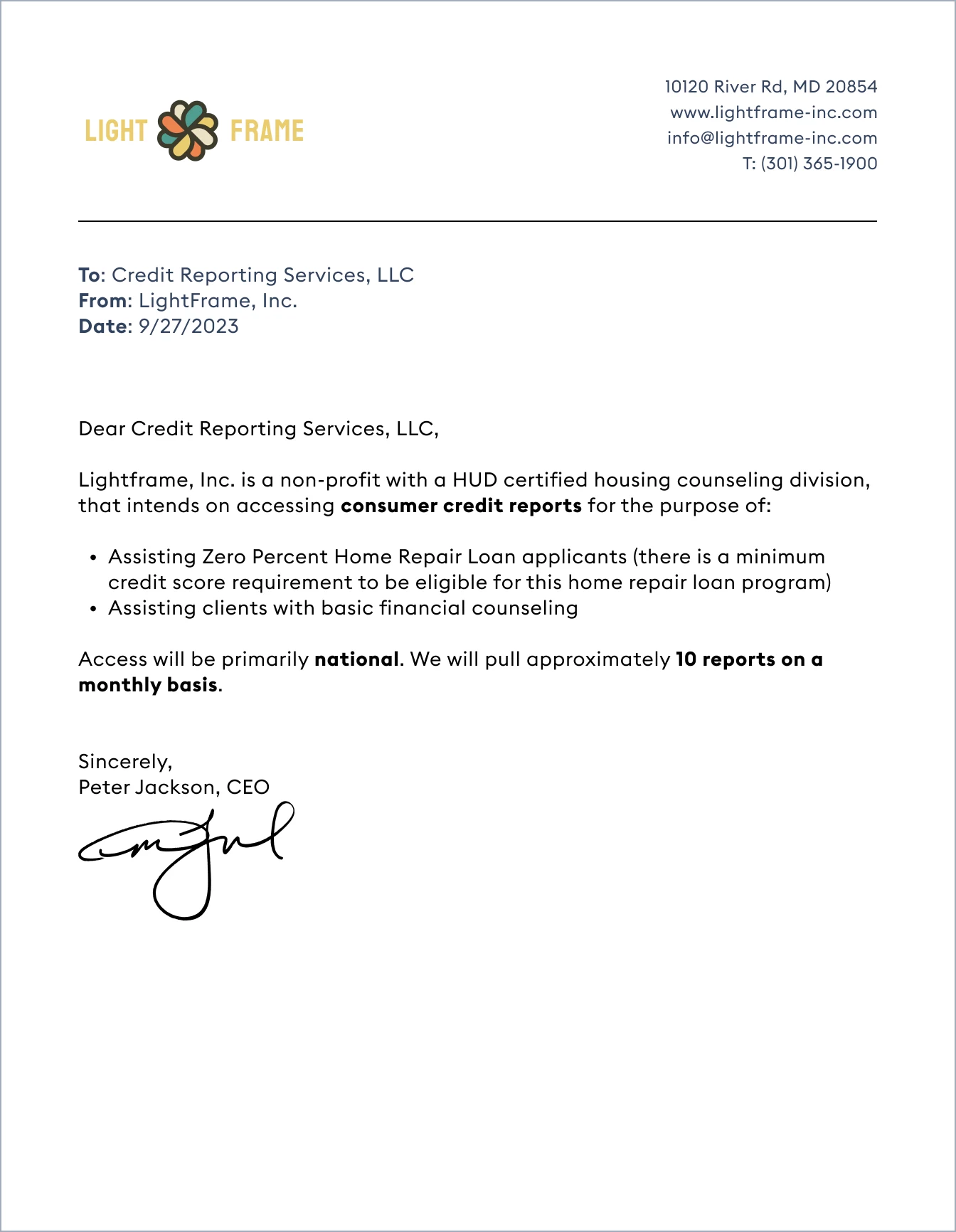 Sample: Letter of Intent