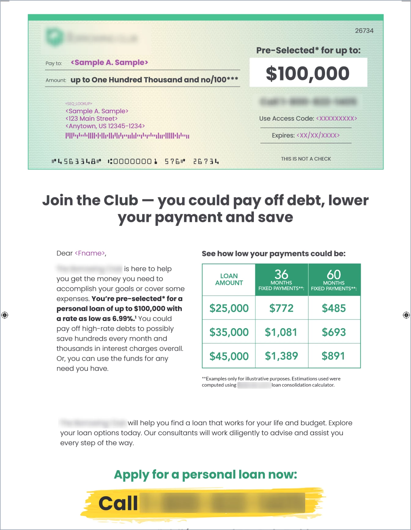 Sample: Sample Firm Offer of Credit