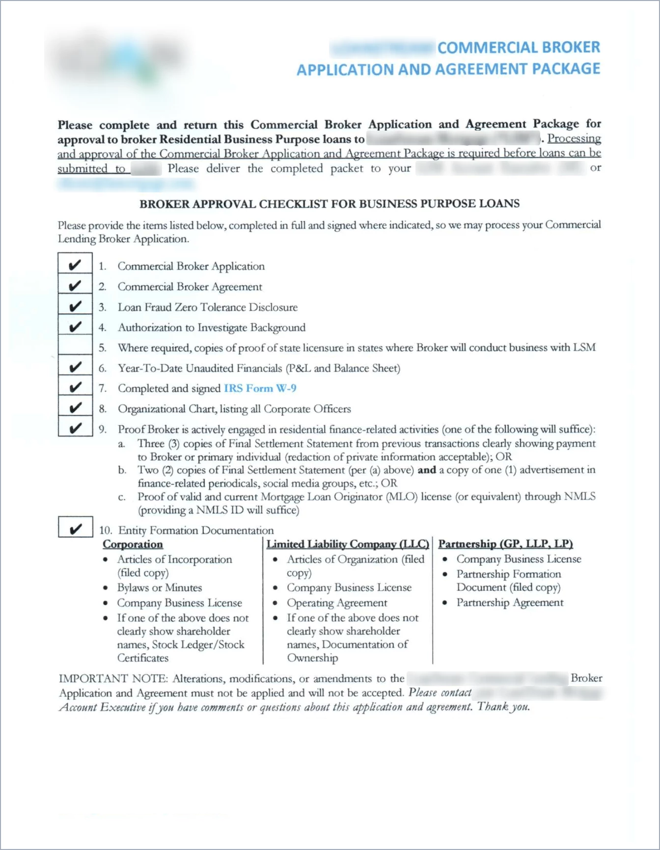 Sample: Lender Agreement