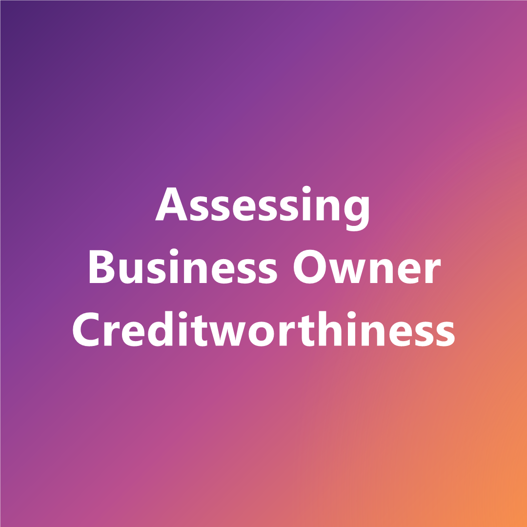 Assessing business owner creditworthiness