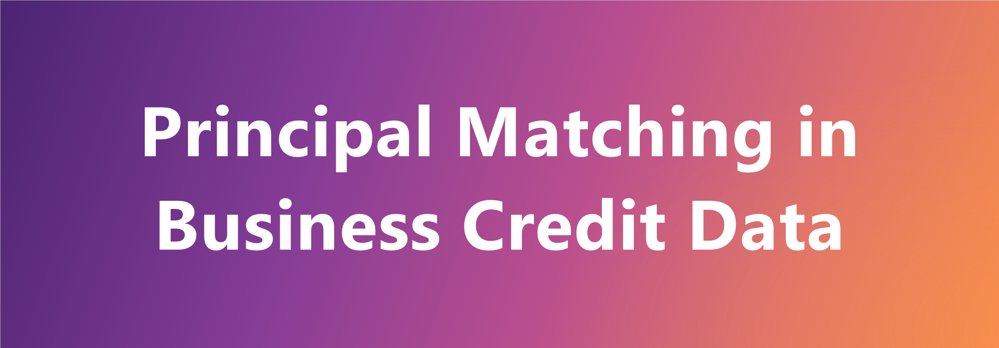 Principal matching in business credit data